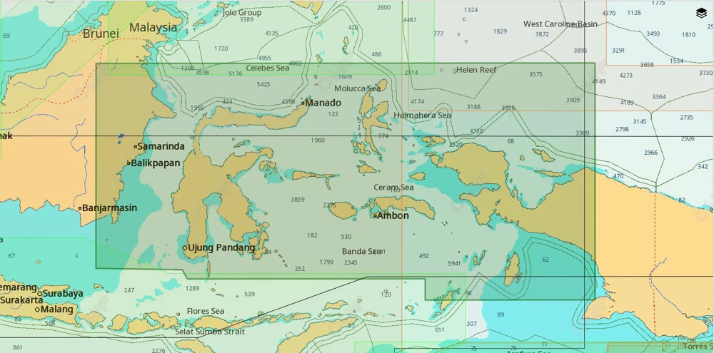 C-MAP MAX-N+ AS-Y222 Chart Northern Indonesia