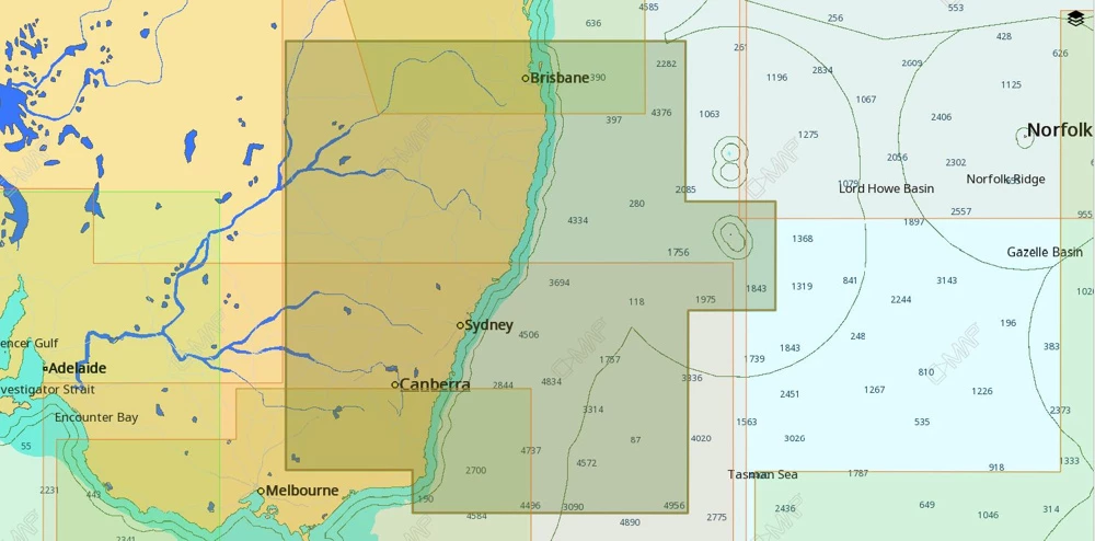 C-MAP Max-N AU-N261 Chart Malacoota To Brisbane